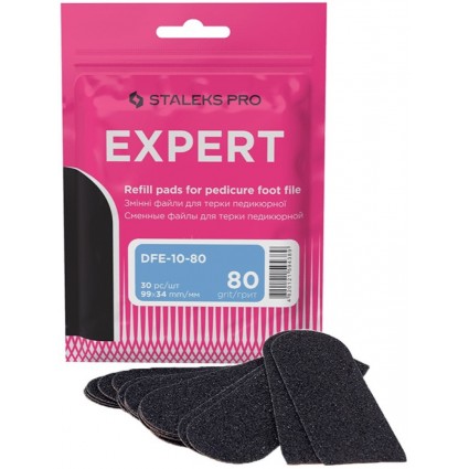 Набір змінних файлів для тертя педикюрної Staleks Pro Expert 10 80 грит 30 штук DFE-10-80