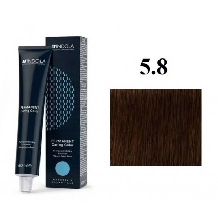 Стійка перманентна крем-фарба indola 5.8 Світло-коричневий шоколадний 60 мл