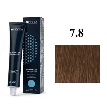 Стійка перманентна крем-фарба indola 7.8 Середньо русявий 60 мл