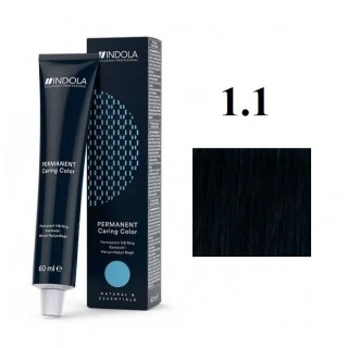 Стійка перманентна крем-фарба Indola 1.1 Чорний попелястий 60 мл