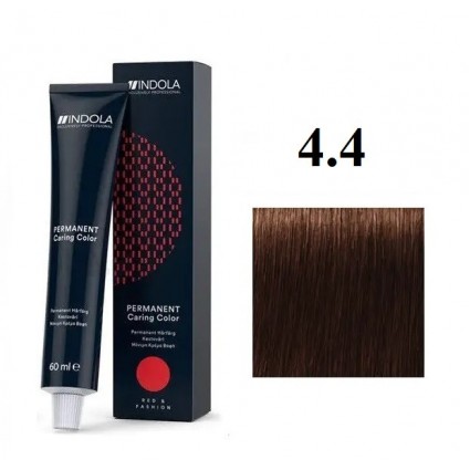 Стійка перманентна крем-фарба indola 4.4 Середньо-коричневий мідний 60 мл