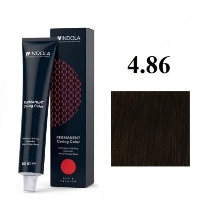Стійка перманентна крем-фарба Indola 4.86 Середньо-коричневий шоколадний 60 мл