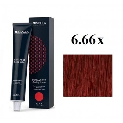 Стійка перманентна крем-фарба indola 6.66 х Русявий екстра червоний 60 мл