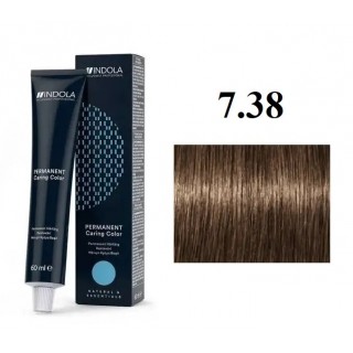 Стійка перманентна крем-фарба indola 7.38 Середній золотистий блонд шоколадний 60 мл