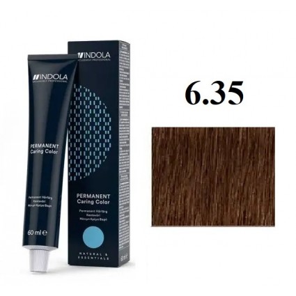 Стійка перманентна крем-фарба indola 6.35 золотистий Русявий червоне дерево 60 мл