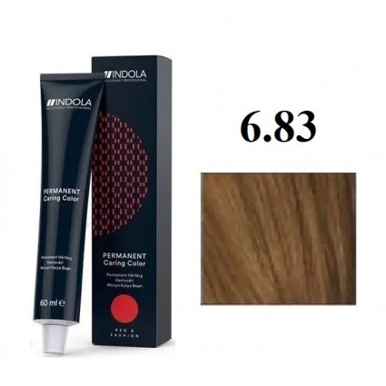 Стійка перманентна крем-фарба indola 6.83 Темний блондин шоколадно золотистий 60 мл