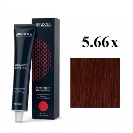 Стійка перманентна крем-фарба indola 5.66 х Світло-коричневий екстра червоний 60 мл