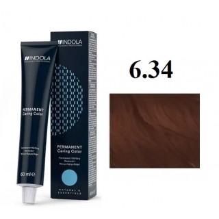 Стійка перманентна крем-фарба Indola 6.34 Русий золотистий мідний 60 мл