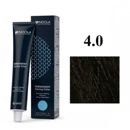 Стійка перманентна крем-фарба indola 4.0 Середньо-коричневий натуральний 60 мл