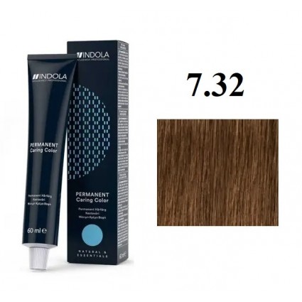 Стійка перманентна крем-фарба indola 7.32 Середній золотистий блонд перламутровий 60 мл
