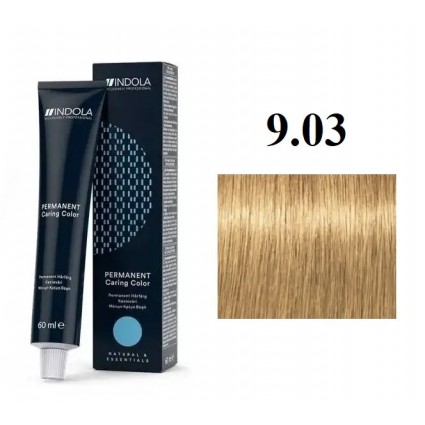 Стійка перманентна крем-фарба indola 9.03 Світлий блонд натуральний золотистий 60 мл