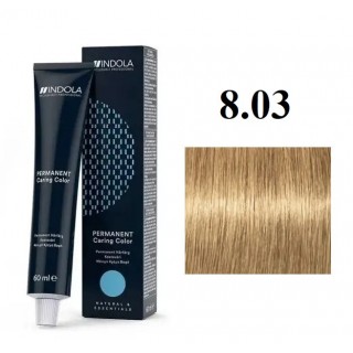 Стійка перманентна крем-фарба indola 8.03 Світлий блонд натуральний золотистий 60 мл