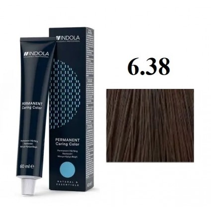Стійка перманентна крем-фарба indola 6.38 Русявий злотистий шоколадний 60 мл