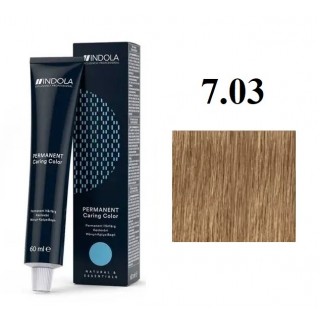 Стійка перманентна крем-фарба indola 7.03 Середній натуральний блонд золотистий 60 мл