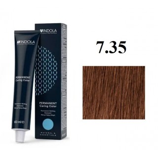 Стійка перманентна крем-фарба indola 7.35 Середній золотистий блонд червоне дерево 60 мл