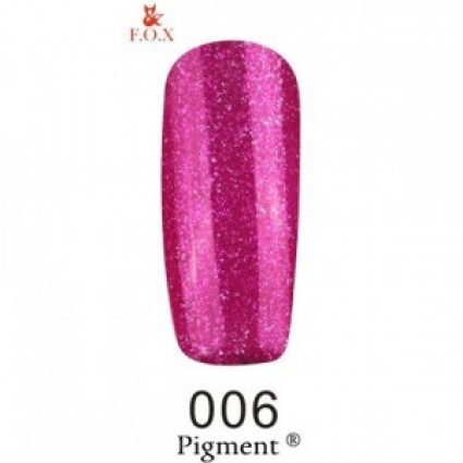 Гель-лак F.O.X Gel Polish Gold Pigment 006 темно-малиновий з блискітками 6 мл