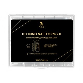 Верхні форми  для моделювання нігтів F.O.X Decking Nail form 2.0 М'який квадрат 120 шт.