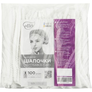 Шапочка одноразова Etto гармошка прозора 100 шт