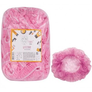 Шапочки медичні на подвійній резинці Рожеві Panni Mlada 1 шт