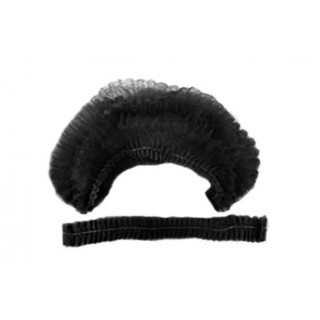 Шапочка медична нестерильна на подвійній резинці зі спанбонд Panni Mlada чорний 1 шт