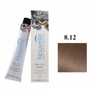Фарба для волосся Nouvelle Hair Color New Generation 8.12 світлий блонд попелястий райдужний 100 мл