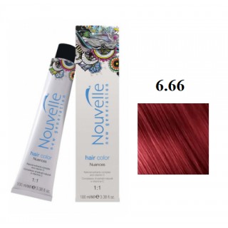Крем-краска для волосся Nouvelle Hair Color (6.66 насичений темно-червоний русовий) 100 мл