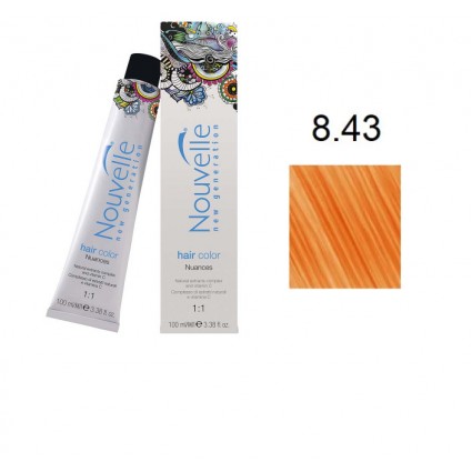 Фарба для волосся Nouvelle Hair Color 8.43 світло-мідний золотисто-коричневий 100 мл