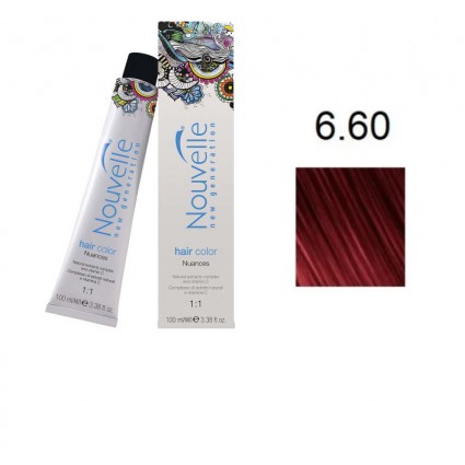 Фарба для волосся Nouvelle Hair Color 6.60 глибокий темно-червоний русявий 100 мл