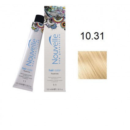 Фарба для волосся Nouvelle Hair Color 10.31 золотистий попелястий платиновий блондин 100 мл Фарба для волосся Nouvelle Hair Color 10.31 золотистий попелястий платиновий блондин 100 мл