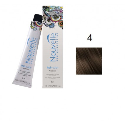 Фарба для волосся Nouvelle Hair Color 4 середньо-коричневий 100 мл Фарба для волосся Nouvelle Hair Color 4 середньо-коричневий 100 мл