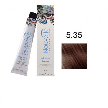 Фарба для волосся Nouvelle Hair Color 5.35 світло-золотистий, коричневий червоного дерева 100 мл