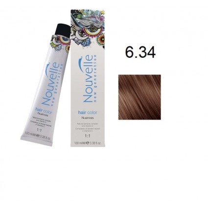Фарба для волосся Nouvelle Hair 6.34 темно-золотистий мідно-русявий 100 мл