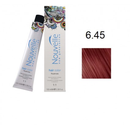 Фарба для волосся Nouvelle Hair Color 6.45 темно-мідний червоного дерева русявий 100 мл