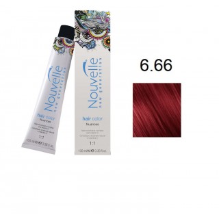 Фарба для волосся Nouvelle Hair Color 6.66 насичений темно-червоний русявий 100 мл