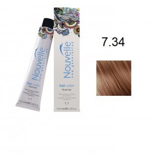 Фарба для волосся Nouvelle Hair Color 7.34 золотистий мідно-русявий 100 мл