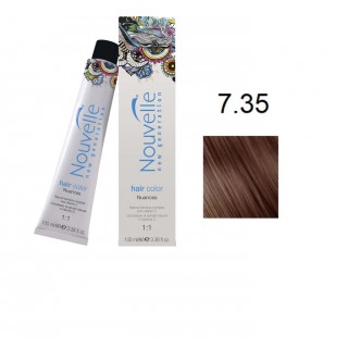 Фарба для волосся Nouvelle Hair Color 7.35 середньо-золотистий русявий червоного дерева 100 мл