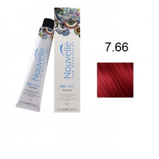 Фарба для волосся Nouvelle Hair Color 7.66 насичений червоний русявий 100 мл