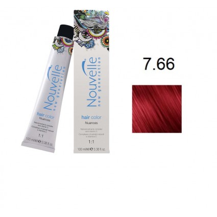 Фарба для волосся Nouvelle Hair Color 7.66 насичений червоний русявий 100 мл Фарба для волосся Nouvelle Hair Color 7.66 насичений червоний русявий 100 мл