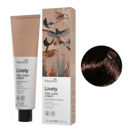 Фарба без аміаку Nouvelle Lively Hair Color 4.7 Коричневий каштан 100 мл Фарба без аміаку Nouvelle Lively Hair Color 4.7 Коричневий каштан 100 мл