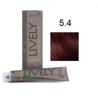 Крем-фарба для волосся безаміачна Nouvelle Lively Hair Color 5.4 Мідний світло-каштановий 100 мл