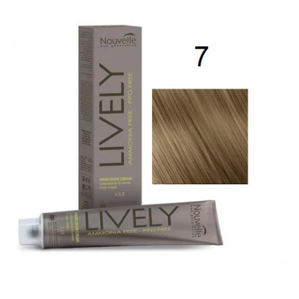 Крем-фарба для волосся безаміачна Nouvelle Lively Hair Color 7 Блонд 100 мл Крем-фарба для волосся безаміачна Nouvelle Lively Hair Color 7 Блонд 100 мл