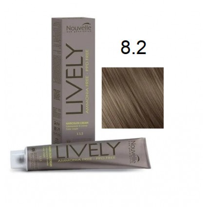 Крем-фарба для волосся безаміачна Nouvelle Lively Hair Color 8.2 Світло-бежевий блонд 100 мл Крем-фарба для волосся безаміачна Nouvelle Lively Hair Color 8.2 Світло-бежевий блонд 100 мл