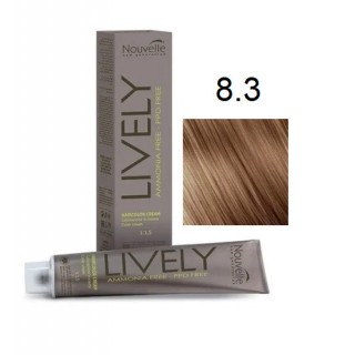 Крем-фарба для волосся безаміачна Nouvelle Lively Hair Color 8.3 світлий Золотистий блонд 100 мл