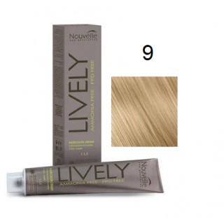 Крем-фарба для волосся безаміачна Nouvelle Lively Hair Color 9 Дуже світлий блонд 100 мл