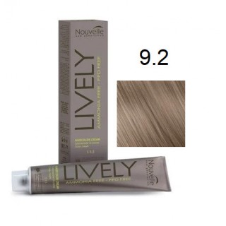Крем-фарба для волосся безаміачна Nouvelle Lively Hair Color 9.2 Дуже світлий бежевий блонд 100 мл
