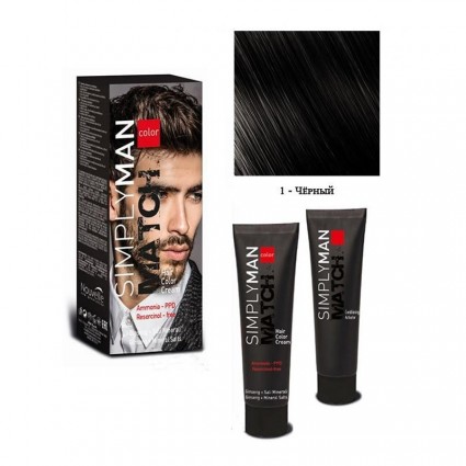 Крем-фарба для чоловіків Nouvelle Simply Man Color Cream №1 чорний 40+40 мл
