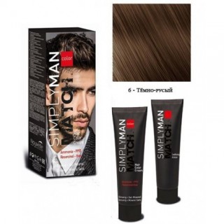 Крем-фарба для чоловіків Nouvelle Simply Man Color Cream 6 темно-русявий 40+40 мл