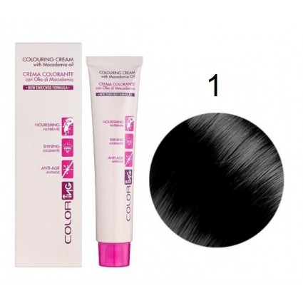 Крем-фарба для волосся Ing Professional Coloring Cream With Macadamia Oil 1 Чорний 60 мл