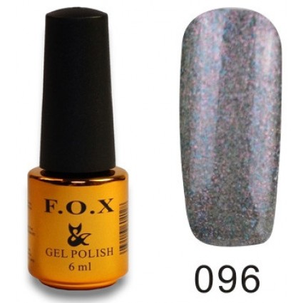 Гель-лак F.O.X Gel Polish Gold Pigment 096 сріблястий із зеленувато-фіолетовими блискітками 6 мл