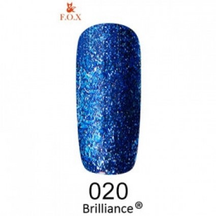 Гель-лак F.O.X gel-polish Brilliance 020 яскравий синій 6 мл